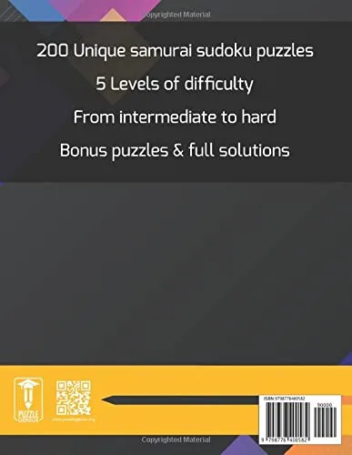Vista 2 de The Jumbo Book of Samurai Sudoku Intermediate to Hard 200 Huge Puzzles 5 Levels