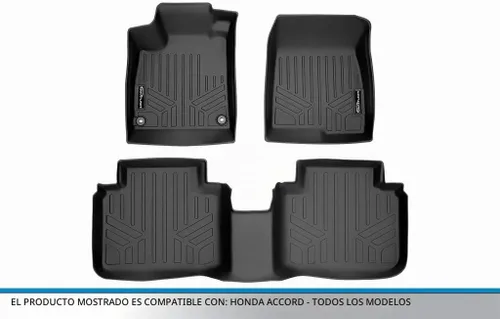 Vista 5 de SMARTLINER - Juego de tapetes de piso de ajuste personalizado de 2 filas compatibles con Honda Accord 2018-2022