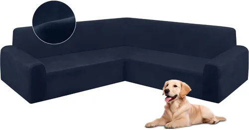 Vista 8 de HDCAXKJ Fundas de sofá seccional de esquina de terciopelo elástico en forma de L, juego de fundas deslizantes suaves y gruesas en forma de U