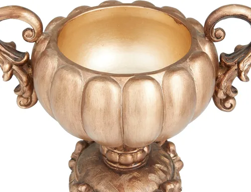 Vista 5 de Deco 79 Polystone Tarros decorativos sólidos, 12 x 8 x 13 pulgadas, bronce