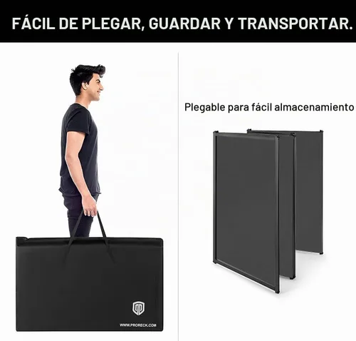 Vista 4 de PRORECK DJ Fachada Plegable Portátil Cabina de Eventos Paneles 4 Proyector de Marco de Metal Desmontable Panel de Escrim con Bolsa de Transporte