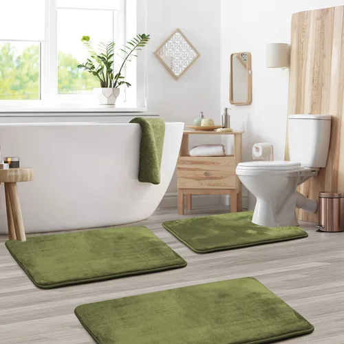Vista 129 de Clara Clark Alfombra de Baño 24" x 17" - Alfombras de Baño, Tapete de Baño de Espuma Viscoelástica, Afelpado, Acogedor, Ultra Suave, Antideslizante