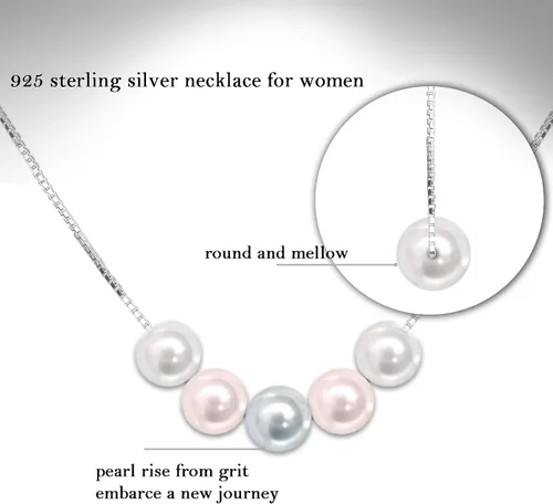 Vista 6 de Sereney Regalos de cumpleaños para niñas y mujeres, collar de perlas de plata esterlina como regalo de cumpleaños de 7, 9, 10, 11, 13, 15, 16, 18