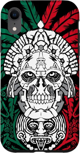 Vista 25 de Aztec Warrior Skull - Funda para iPhone 17, diseño de antepasados mexicanos
