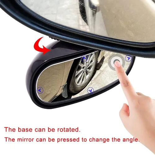 Vista 5 de Espejos de Punto Ciego ajustables Espejo Retrovisor Espejos de Coche para Bebé, Adhesivo Fuerte Vidrio HD Convexo, se adhiere en espejo lateral