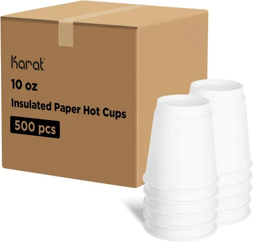 Vista 10 de Karat Taza de papel para café expreso de 4 oz, 1000 unidades, taza desechable para enjuague bucal, para bebidas calientes y frías, blanca (C-K504W)