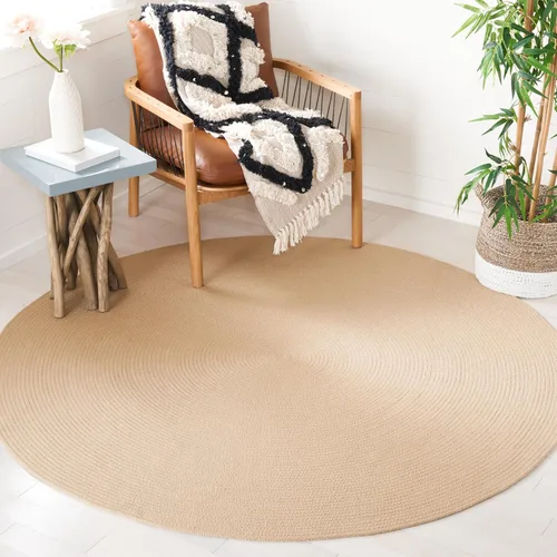 Vista 11 de SAFAVIEH Alfombra trenzada Collection – Alfombra redonda de 3 pies, color beige, hecha a mano, casa de campo, ideal para zonas de alto tráfico