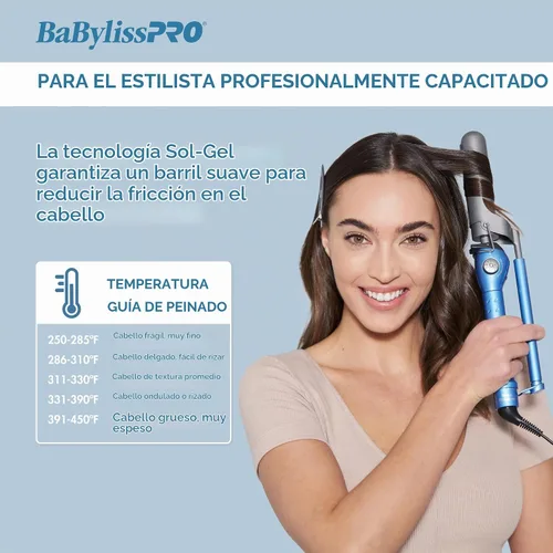 Vista 4 de BaBylissPRO Nano Titanium Curling Iron for Loose Curls & Beach Waves, Marcel Professional Hair Curler