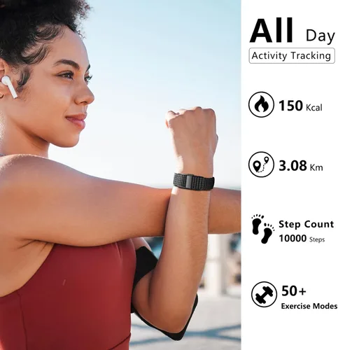 Vista 4 de IAMJOY Pulsera de Salud Inteligente, Rastreador de Actividad y Fitness Portátil para Modo Multi-Deporte, Monitoreo Automático Continuo de Datos