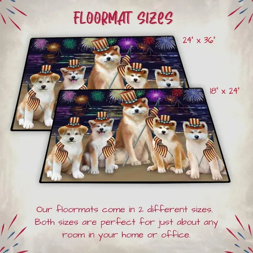 Vista 6 de Doggie of the Day Akita Dogs Floor Mat - 4th of July Independence Day - Best Dog Doormat - Protector Decor - Unique Portrait Art - Premium Quality