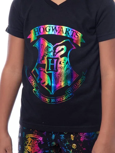 Vista 3 de Juego de pijama de Harry Potter con diseño de arco iris para niñas