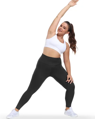Vista 4 de GAYHAY Paquete de 3 leggings de talla grande para mujer, pantalones elásticos de cintura alta con control de abdomen para entrenamiento, yoga, correr