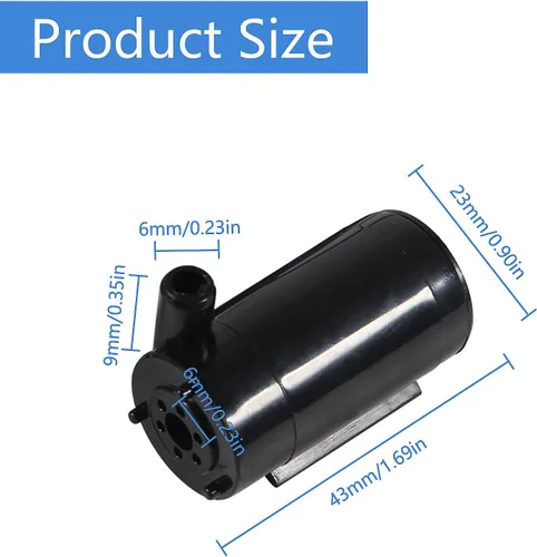 Vista 4 de 4pcs Micro Bomba sumergible DC 3-5V USB Mini bomba de agua para acuarios, pecera, estanque, fuente hidropónica jardín (negro)