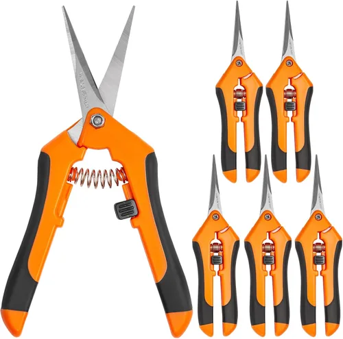 Vista 11 de GROWNEER 1 paquete de tijeras de podar de 6.5 pulgadas, tijeras de podar de mano para jardinería, tijeras de jardinería con cuchillas rectas