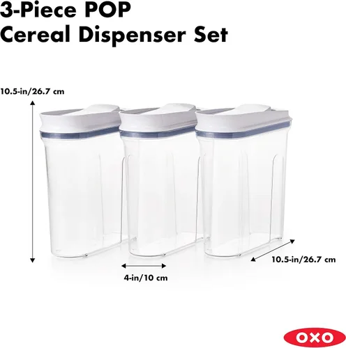 Vista 12 de OXO Good Grips Juego de dispensadores de cereales POP de 3 piezas