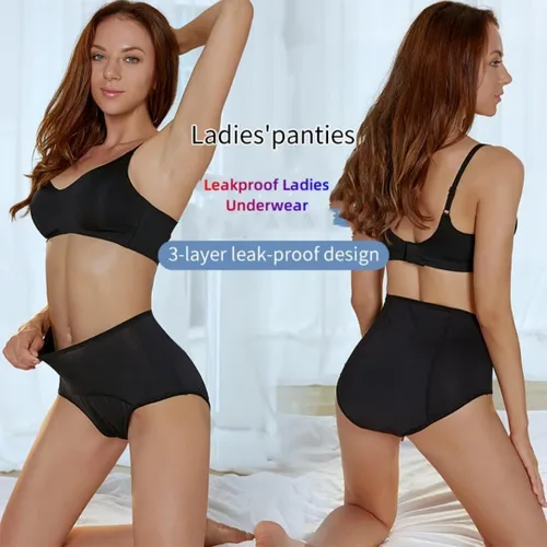 Vista 5 de Leakproof Ladies Underwear - Leakproof Panties for Over 60#s with Incontinence 3Pcs Plus