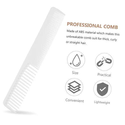 Vista 4 de SOLUSTRE Peine de dientes finos y dientes anchos, peine profesional para corte de pelo, peine de corte de peluquería especial antiestático peine