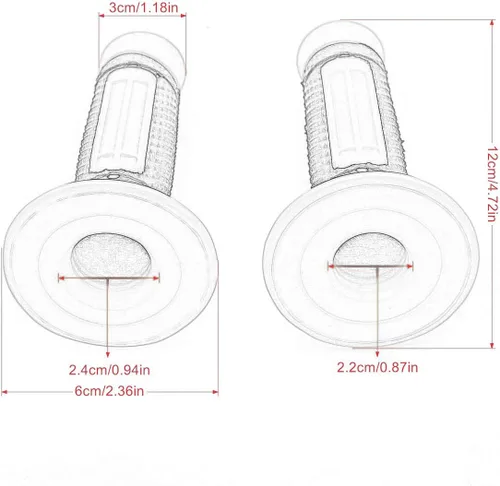 Vista 5 de COPART Empuñaduras de barra de acelerador de 7/8 pulgadas para motocicleta, ATV, Dirt Pit Bike Motocross, agarre para manillar Kawasaki KX65 KX85