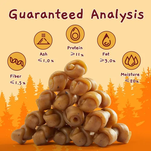 Vista 4 de Jungle Calling - Golosinas para perros con mantequilla de maní, huesos sin cuero crudo para perros pequeños Easy to Digest, Dental Puppy Chews