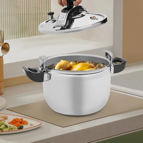 Vista 4 de Olla a presión de acero inoxidable de gran capacidad con múltiples funciones de protección para el hogar, restaurantes, comedores, compatible
