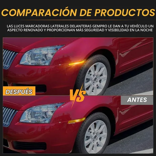 Vista 2 de Gempro Luces LED de Marcador Lateral del Parachoques Delantero para Ford Fusion 2006-2009 Lámparas de Señal de Estacionamiento Lente Ahumado, 2
