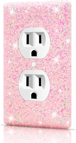Vista 25 de Dengduoduo Placas de pared, cubierta decorativa para interruptor de luz, cubiertas decorativas de tomacorrientes, diamantes de imitación plateados