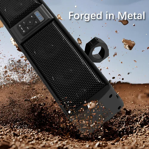 Vista 4 de UTV, barra de sonido ATV, altavoces Bluetooth impermeable con iluminación RGB, altavoz Bluetooth de 28 pulgadas con IP65 impermeable montaje