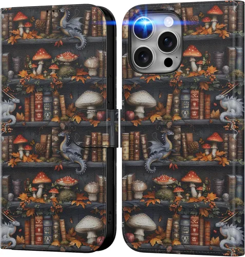 Vista 95 de DEENAKIN Funda tipo cartera para iPhone 15 con tarjetero + clip para efectivo, bloqueo RFID, protección contra caídas de grado militar y obras
