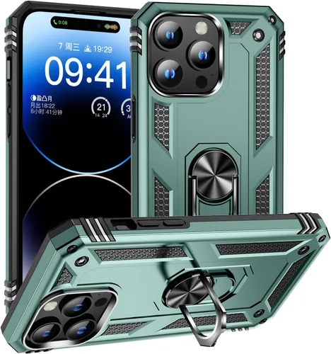 Vista 21 de Korecase Funda para iPhone 8, protección de cámara, armadura militar, doble capa, soporte compatible con iPhone 6 6s y iPhone 7 8, color negro