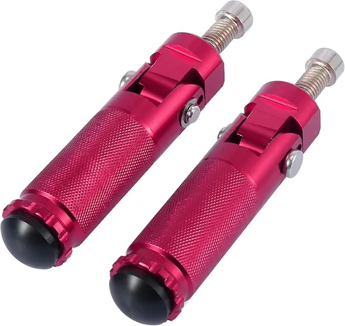 Vista 8 de Motoforti 1 par 0.315 in aleación de aluminio universal motocicleta plegable trasero reposapiés estribera pedal peg bicicleta bicicleta ciclismo azul