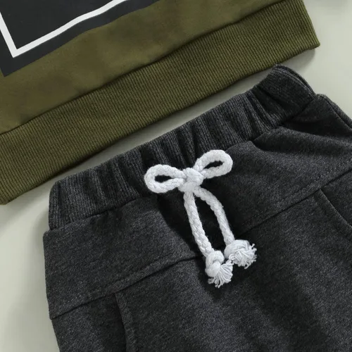 Vista 4 de Sasaerucure Conjunto de sudadera de manga larga con cuello redondo y pantalones de otoño e invierno para bebé niña