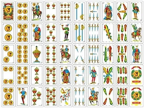 Vista 3 de Cartas de juego - Baraja completa con 50 cartas - Cartas revestidas de plástico liso - Diseño tradicional bellamente artístico