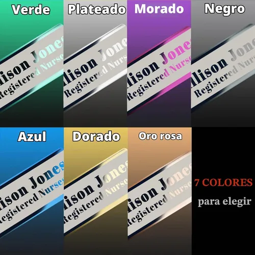 Vista 4 de Placa de identificación personalizada con grabado láser, placa de identificación personalizada para empresas con magnético, alfiler, parte trasera