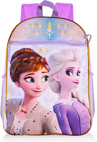 Vista 2 de Juego de mochila y lonchera de 16 "Frozen - Paquete de suministros escolares de Elsa y Anna de Disney, Mochila Disney Frozen para niñas, Disney