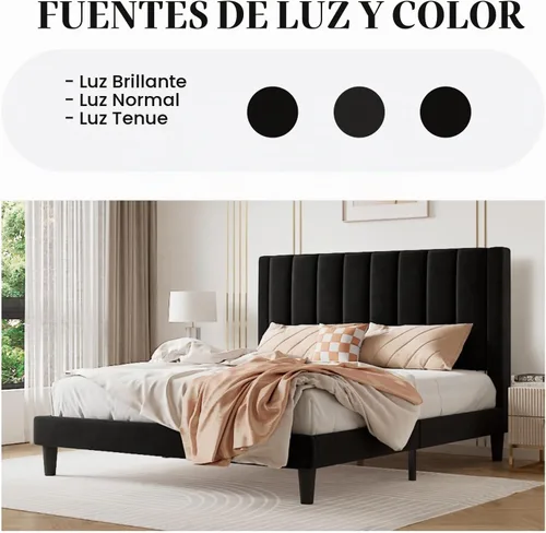 Vista 5 de SHA CERLIN Marco de cama individual con plataforma tapizada de terciopelo con cabecero, soporte de listones de madera resistente, base de colchón