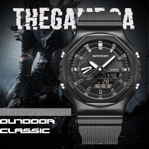 Vista 7 de FORSINING Reloj deportivo militar para hombre, resistente al agua, analógico, digital, deportivo, electrónico, táctico, militar, para hombre, fecha