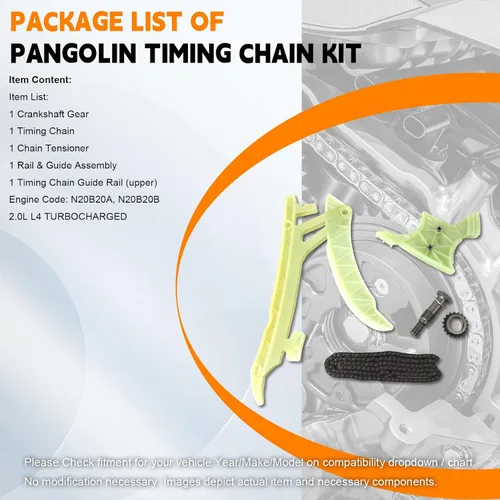 Vista 3 de PANGOLIN Kit de cadena de distribución 2.0T N20B20A para 125i 220i 328i 428i 320 X1 Z4 F10 2.0L L4 Turbo repuestos, reemplaza OE 11318685091, 11 31