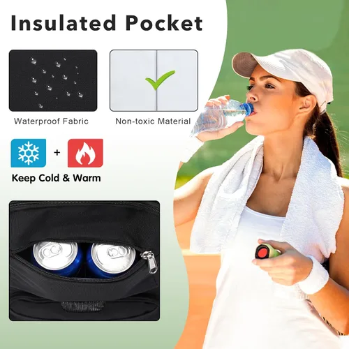 Vista 3 de ACESAK Mochila de Tenis Bolsa de Tenis para Mujeres Hombres - Bolsa de Tenis Capacidad para 2 Raquetas, Bádminton Squash, Paletas Pelotas Pickleball