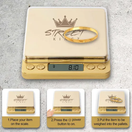 Vista 7 de Street Kingz Gold - Báscula digital para joyería, báscula de alimentos de alta precisión de 17.64 oz con conversión de unidades múltiples y conteo