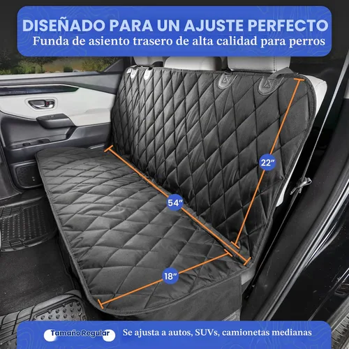 Vista 2 de Perro Funda para asiento sin Hamaca para autos, camiones y SUVs – Empresa basada en EE. UU. – Negro, Bronceado, Gris, normal, Bronceado Beige