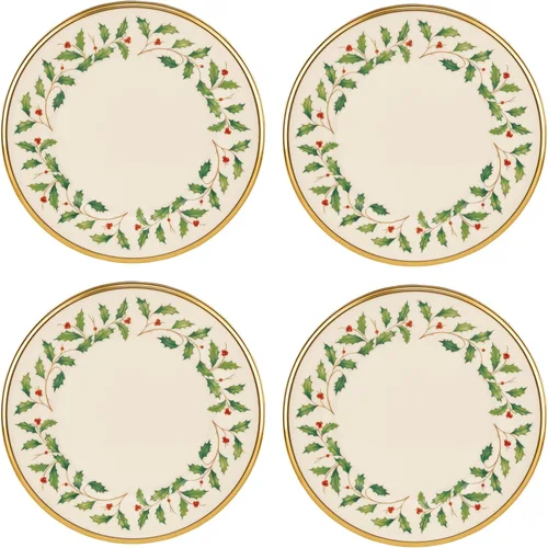 Vista 4 de Lenox Holiday - Juego navideño para postres de 12 piezas, 9.92, rojo y verde