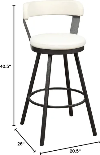 Vista 6 de Lexicon Ruthie - Juego de 2 taburetes de bar giratorios con respaldo, 30.5 pulgadas de altura de asiento de 30.5 pulgadas, sillas de isla de cocina