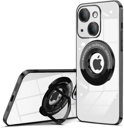 Vista 11 de QLTYPRI Funda magnética transparente para iPhone 12 Pro Max compatible con MagSafe, soporte de anillo invisible, protección completa para lente