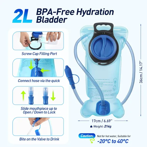 Vista 2 de AGPTEK Chaleco de hidratación para correr con bolsa de agua de 2 L para hombres y mujeres, chaleco ligero y ajustable para correr, caminar