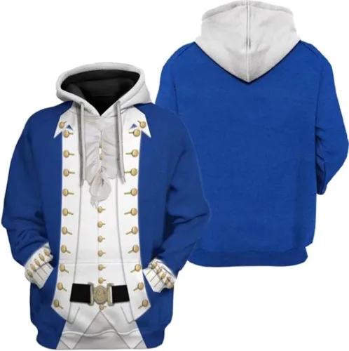 Vista 2 de XIAMUSZ Sudadera con capucha histórica para Halloween cosplay disfraz 3D