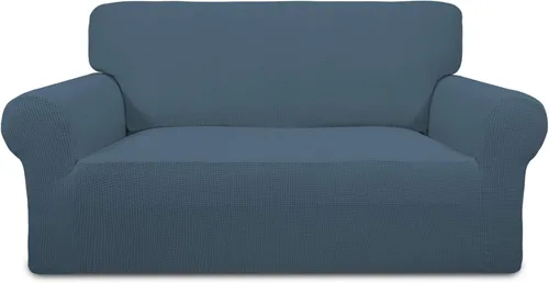 Vista 74 de PureFit Funda elástica para sofá biplaza, funda de sofá suave y antideslizante de jacquard de elastano, protector de muebles lavable con espuma