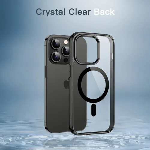 Vista 5 de JETech Funda magnética para iPhone 14 Pro de 6.1 pulgadas, compatible con carga inalámbrica MagSafe, a prueba de golpes, parte trasera transparente