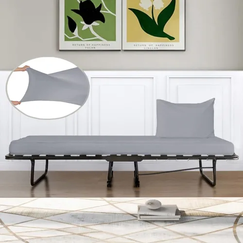 Vista 16 de IDEAhome Sábana bajera ajustable de punto de Jersey de 75 x 33 pulgadas con bolsillo profundo de 8 pulgadas, adecuada para literas, camping, casas