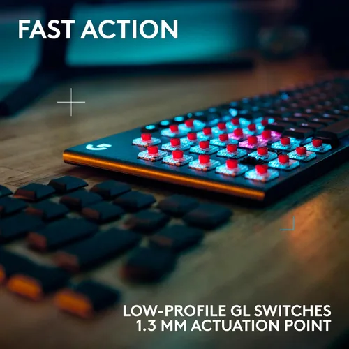Vista 3 de Logitech G Teclado mecánico inalámbrico Lightspeed 915 X para juegos, teclas PBT de doble disparo, teclas totalmente programables, teclados RGB