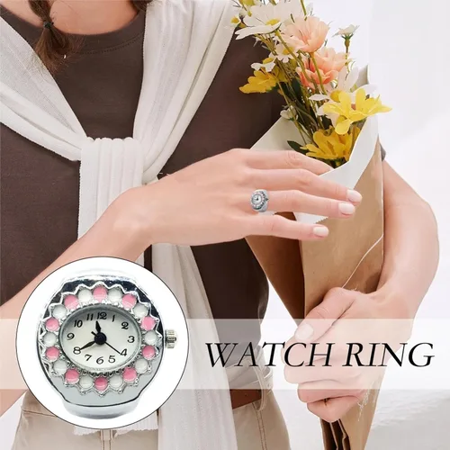 Vista 3 de Reloj de anillo inteligente con anillo preciso, reloj de cristal para cumpleaños, Navidad, regalo de San Valentín